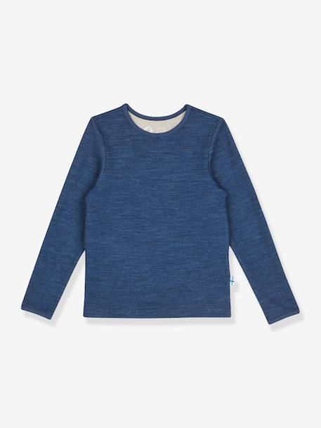 Doubleface-shirt enfant TAAMO SOFT finkid en laine bleu jean+bois de rose 1 - vertbaudet enfant 