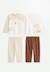 Lot de 2 pyjamas bébé 2 pièces en velours cracotte Beige 1 - vertbaudet enfant 