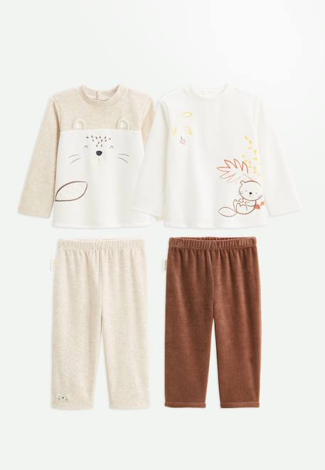 Bébé-Lot de 2 pyjamas bébé 2 pièces en velours cracotte