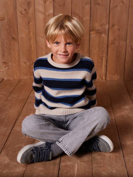 Pull Mousseux Garçon blanc chiné 2 - vertbaudet enfant 