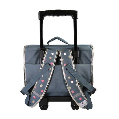 Cartable à roulettes 38 cm fille POL FOX Wonder Fox Glitter Réversible avec 2 compartiments – CP/CE1/CE2 – Rose et bleu pailleté Multicolore 4 - vertbaudet enfant 