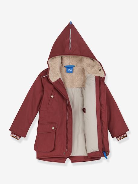 Parka d’hiver enfant TUULIKKI finkid avec doublure en polaire teddy grenadine+vert sauge 2 - vertbaudet enfant 