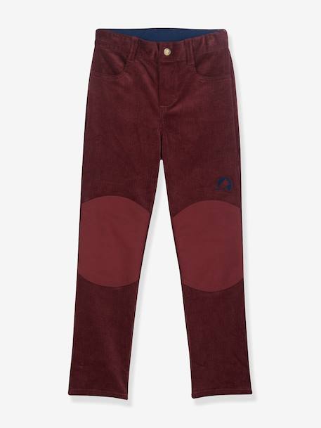 Pantalon droit en velours côtelé KUULU finkid avec renforts bleu jean+bordeaux 3 - vertbaudet enfant 