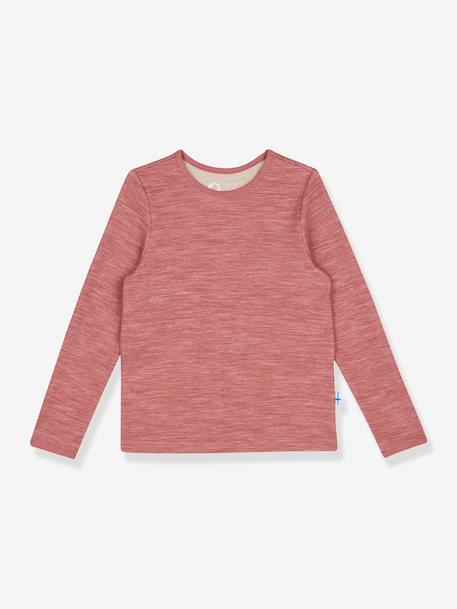 Doubleface-shirt enfant TAAMO SOFT finkid en laine bleu jean+bois de rose 2 - vertbaudet enfant 