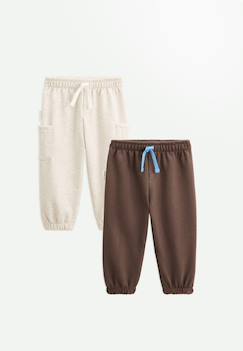 Lot de 2 pantalons enfant en molleton cracotte  - vertbaudet enfant