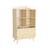 Bibliothèque enfant, 2 portes et 4 étagères Blanc+Naturel+Rose+Vert 8 - vertbaudet enfant 