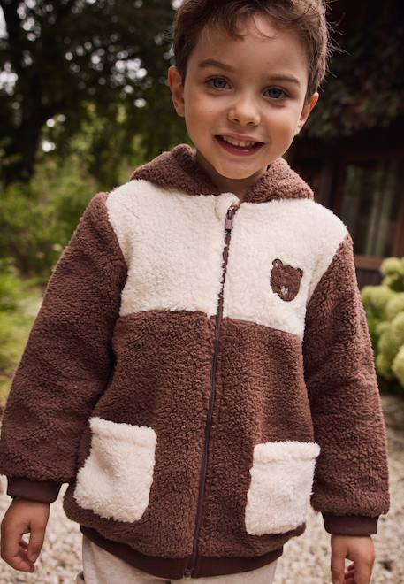 Bébé-Veste bébé en sherpa avec capuche cracotte