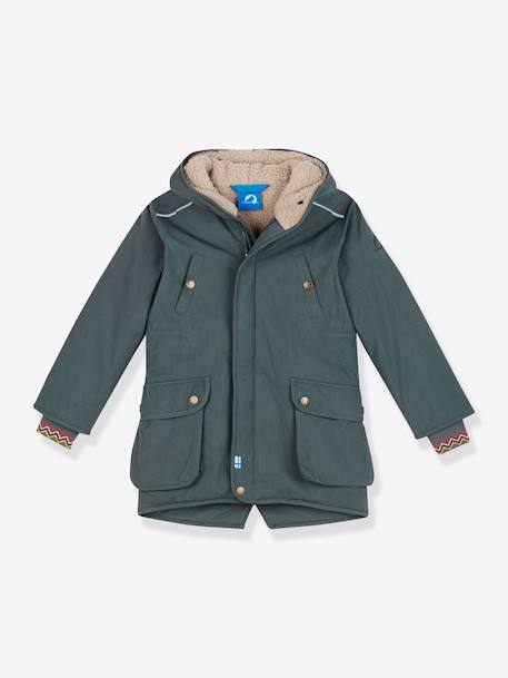 Parka d’hiver enfant TUULIKKI finkid avec doublure en polaire teddy grenadine+vert sauge 5 - vertbaudet enfant 
