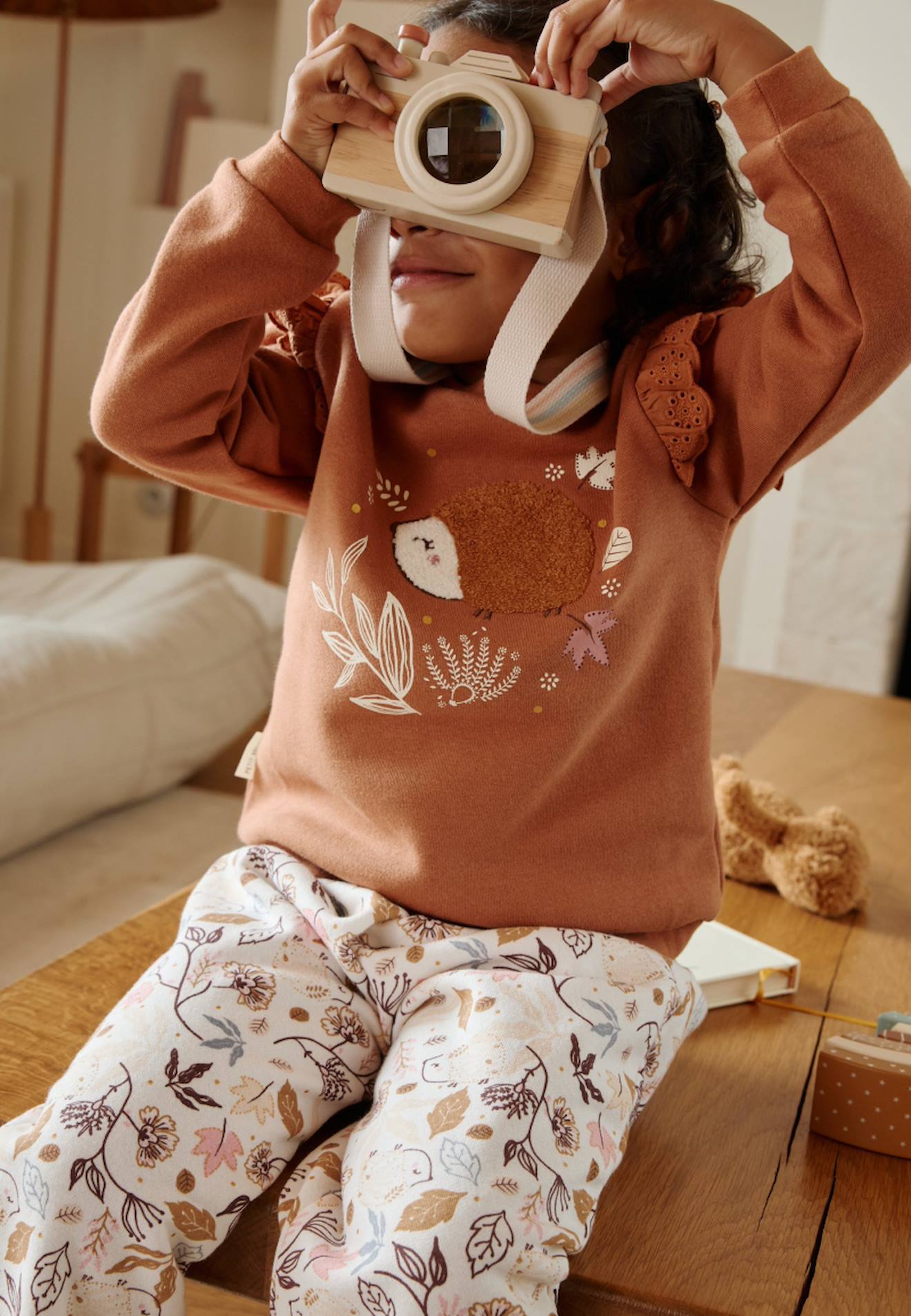 Ensemble Sweat-shirt + Pantalon Bébé VERTBAUDET - Sweat Rayé Avec Motif Brodé, Pantalon à Poches, 100% Coton - 10