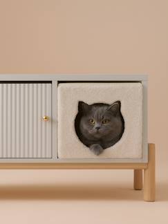 Chambre et rangement-Panier cube pour chat en tissu Teddy