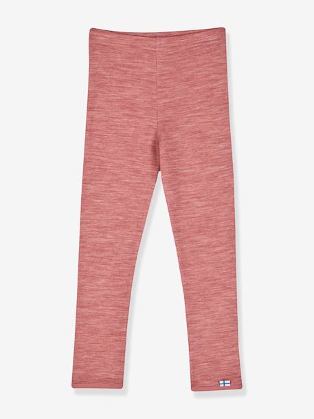 Leggings enfant doubleface LEIKKI SOFT finkid en laine bois de rose+camel 1 - vertbaudet enfant 