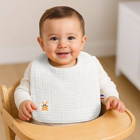 Bavoir en coton bio Blanc+Fraise+Honey+Rose+Vert+Vichy 6 - vertbaudet enfant 