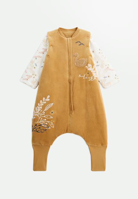 Turbulette tog2 en velours avec pieds retroussables et manches amovibles swan Ocre 1 - vertbaudet enfant 