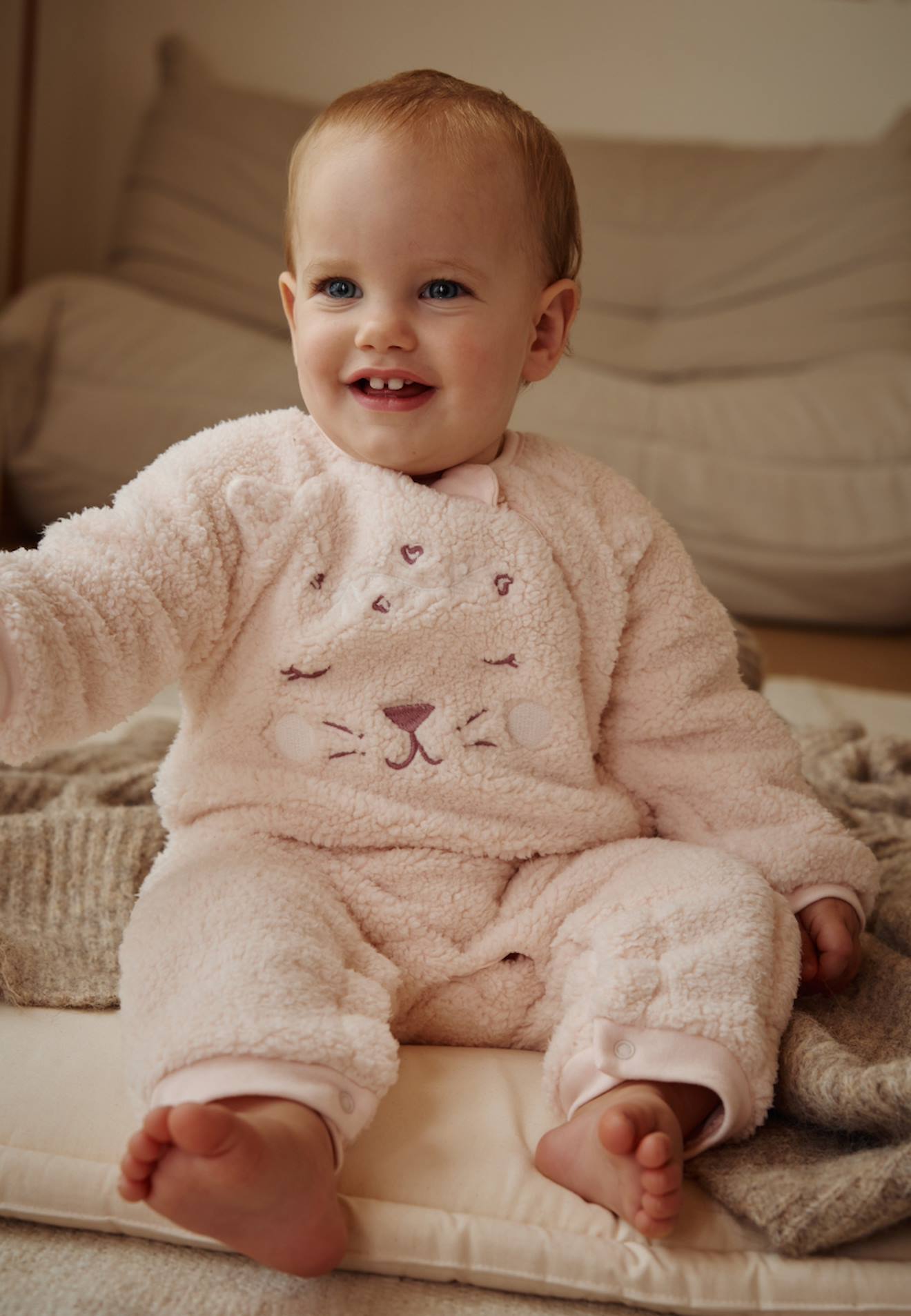 Surpyjama Bébé En Sherpa Doux - Couleur Matcha, Label OEKO-TEX - Pour Nuits Fraîches Et Matins Douillets - 8