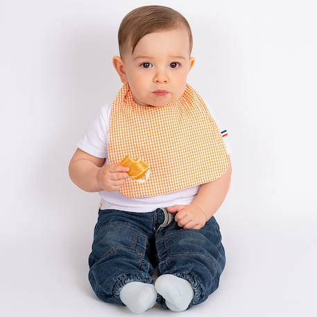 Bavoir en coton bio Blanc+Fraise+Honey+Rose+Vert+Vichy 34 - vertbaudet enfant 