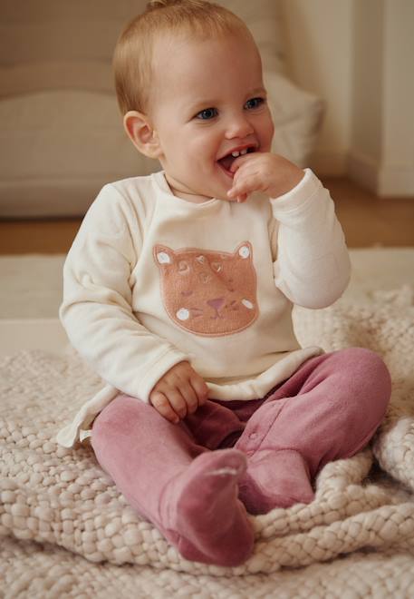Bébé-Pyjama bébé en velours matcha