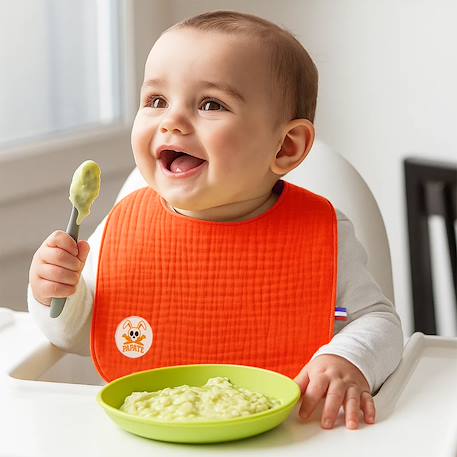 Bavoir en coton bio Blanc+Fraise+Honey+Rose+Vert+Vichy 8 - vertbaudet enfant 
