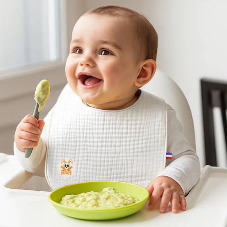 Bavoir en coton bio Blanc+Fraise+Honey+Rose+Vert+Vichy 2 - vertbaudet enfant 