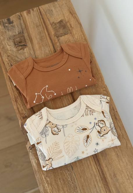 Lot De 2 Bodies Bébé Manches Longues – 95% Coton, 5% élasthanne – Motif Constellations