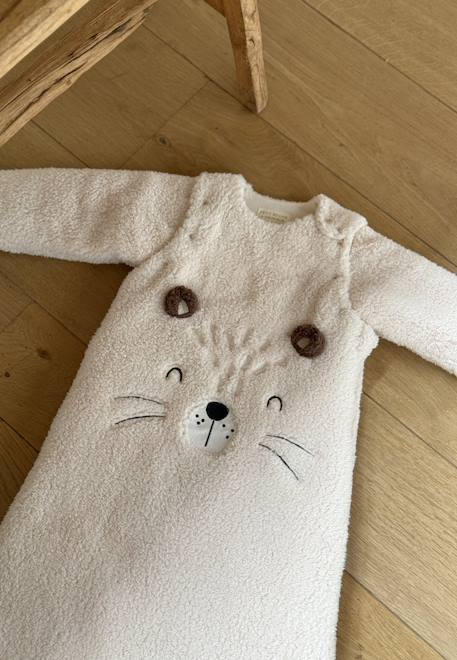 Gigoteuse d'hiver en sherpa avec manches amovibles cracotte Beige 1 - vertbaudet enfant 