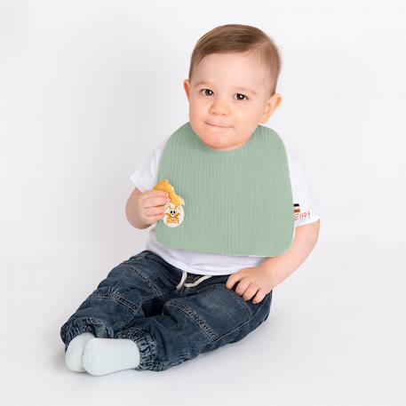 Bavoir en coton bio Blanc+Fraise+Honey+Rose+Vert+Vichy 26 - vertbaudet enfant 