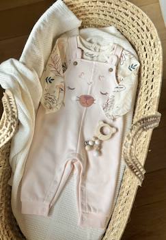 -Ensemble salopette bébé en molleton et t-shirt matcha