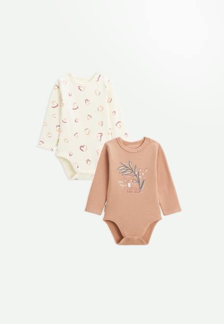 Bébé-Lot de 2 bodies bébé manches longues matcha