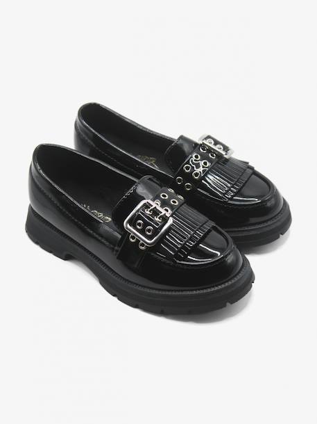 Mocassins à franges Noir+Rouge 1 - vertbaudet enfant 