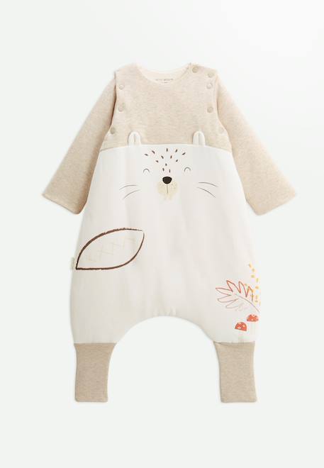 Turbulette d'hiver avec pieds retroussables et manches amovibles cracotte Beige 1 - vertbaudet enfant 