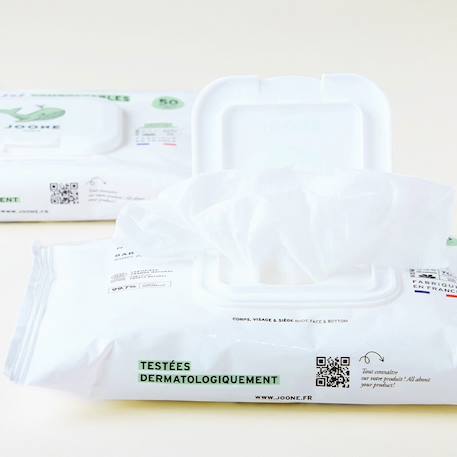 Lingettes à l'eau compostables à domicile Blanc 2 - vertbaudet enfant 