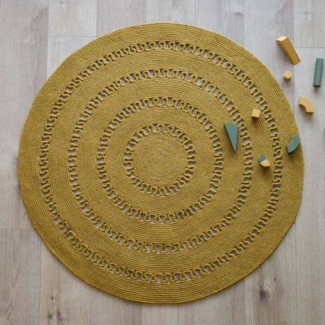 Tapis laine feutrée rond ajourée bibek Gris+Mango+Naturel 8 - vertbaudet enfant 