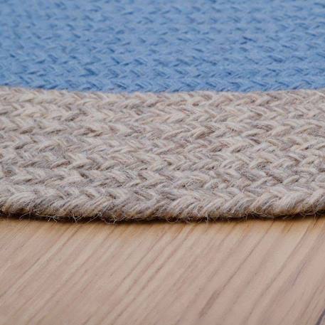 Tapis rond laine tressé nolan Bleu+Curcuma+Rouille 3 - vertbaudet enfant 