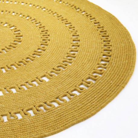 Tapis laine feutrée rond ajourée bibek Gris+Mango+Naturel 9 - vertbaudet enfant 