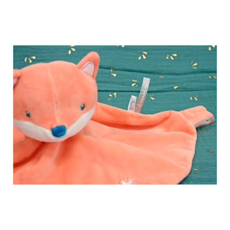 Carré doudou les p'tits féeriques renard - 24 cm Orange 2 - vertbaudet enfant 