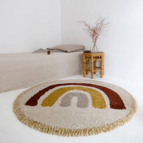 Tapis enfant arc en ciel bohemian rainbow Bleu+Multi 12 - vertbaudet enfant 