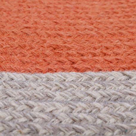 Tapis rond laine tressé nolan Bleu+Curcuma+Rouille 16 - vertbaudet enfant 