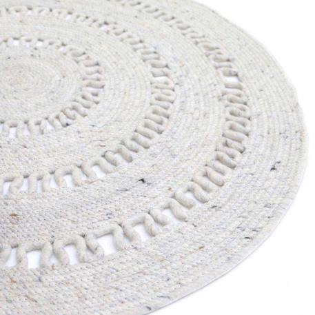 Tapis laine feutrée rond ajourée bibek Gris+Mango+Naturel 13 - vertbaudet enfant 