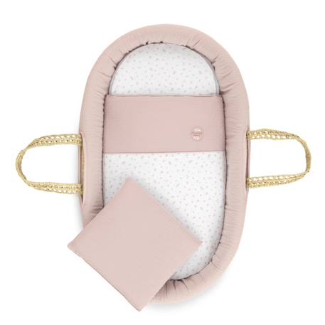 Couffin bébé matelassé avec support en bois Pink/natural 2 - vertbaudet enfant 