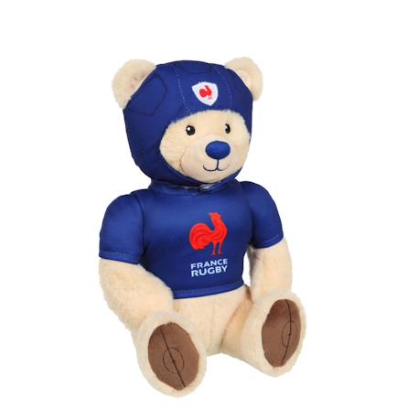 Peluche ours fédération française de rugby (ffr) - peluche officielle sous licence - 24 cm assis Beige 2 - vertbaudet enfant 