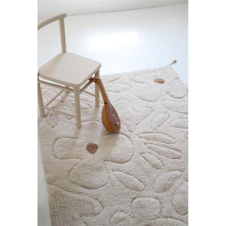 Tapis enfant coton lavable motif fleurs gentle flora Ecru 4 - vertbaudet enfant 