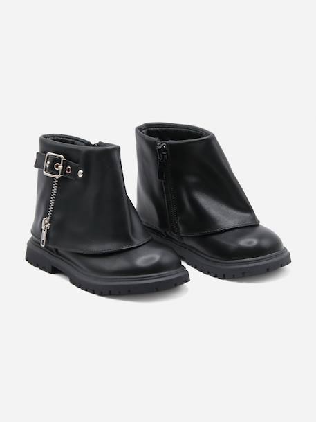 Bottines à zip Noir 1 - vertbaudet enfant 