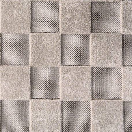 Tapis contemporain design damier damas Beige sable+Gris 6 - vertbaudet enfant 