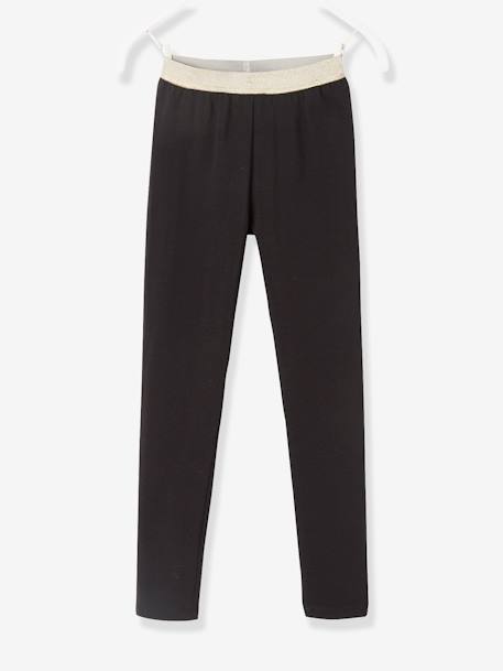 Legging Basics fille ceinture irisée gris clair chiné+marine grisé+mauve+noir+rose foncé 10 - vertbaudet enfant 