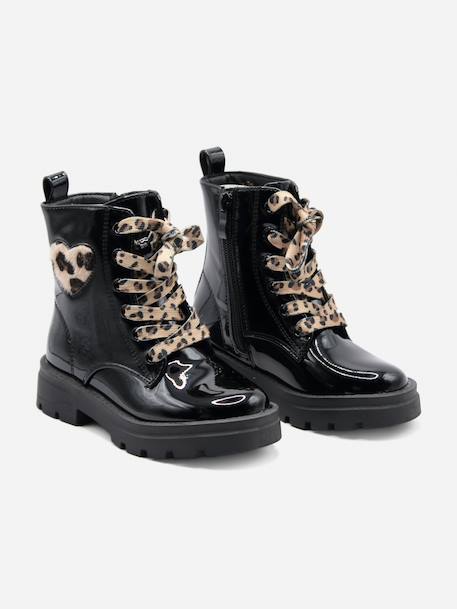 Bottines a lacets Noir+Noir 9461 1 - vertbaudet enfant 