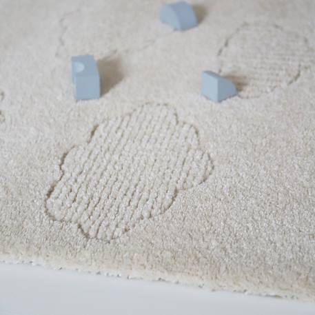 Tapis enfant petits nuages ton sur ton nouby Ecru 3 - vertbaudet enfant 