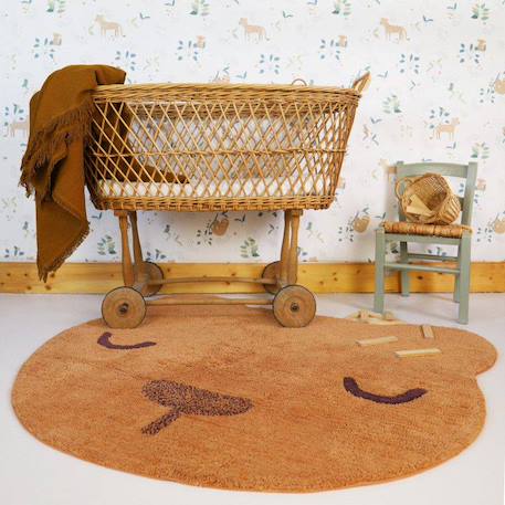 Tapis chambre bébé coton lavable ourson sandel Caramel 4 - vertbaudet enfant 