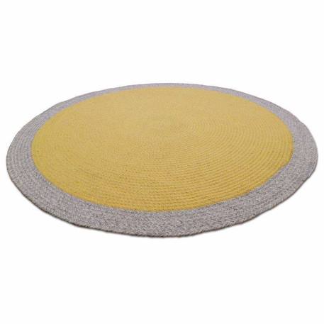 Tapis rond laine tressé nolan Bleu+Curcuma+Rouille 11 - vertbaudet enfant 