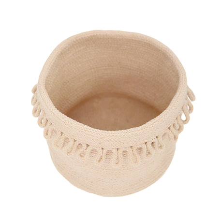 Panier de rangement en corde de coton avec finition pétales louna Beige nude 4 - vertbaudet enfant 