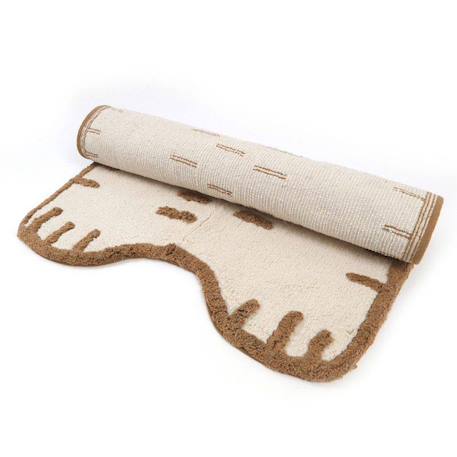 Tapis chambre enfant coton lavable petit chat little charlie Ecru et caramel 3 - vertbaudet enfant 