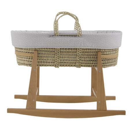 Couffin bébé matelassé avec support en bois Green/natural+Grey/natural 5 - vertbaudet enfant 